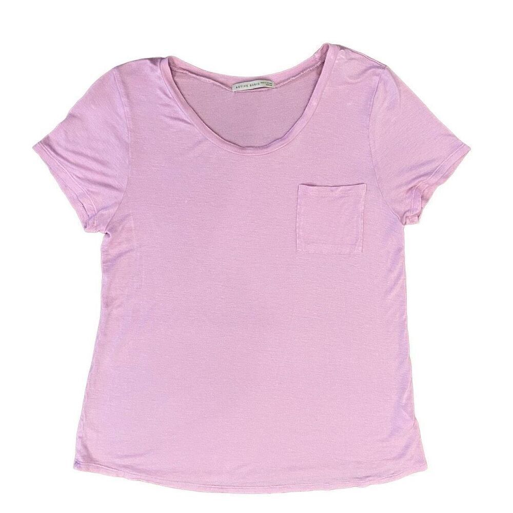 Active Basic Loose Fit Tee Pink Short Sleeve Size Medium